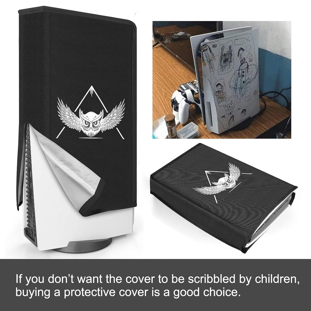 PS5 Dust Cover, Soft Thick Cotton Precision Cut for Playstation 5 Console Digital Edition & Regular Edition, anti Scratch Waterproof Cover Sleeve -Easy Access Cable Port